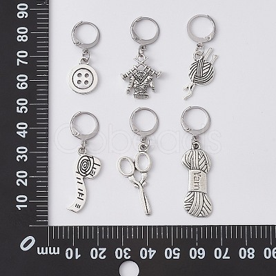 Sewing Theme Alloy Multifunction Pendant Decorations HJEW-CJ00004-1