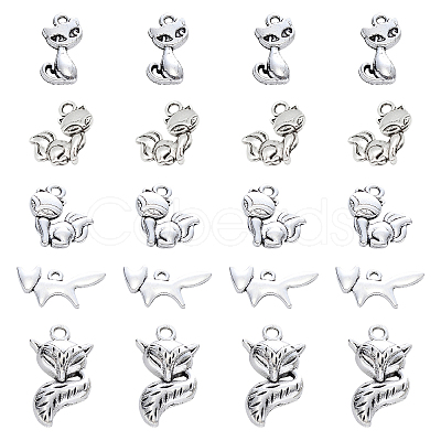 SUNNYCLUE 100Pcs 5 Style Tibetan Style Alloy Pendants PALLOY-SC0003-96-1