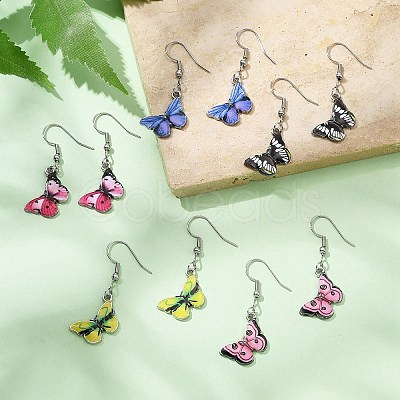 Alloy Enamel Dangle Earrings EJEW-JE05450-1