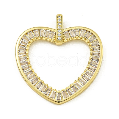 Rack Plating Brass Pave Cubic Zirconia Pendants KK-U029-10G-04-1