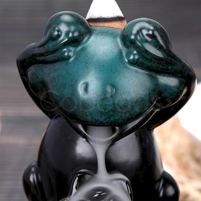 Ceramic Decorations Lotus Frog Flowback Incense Stove Ceramic Incense Stove Decorations Gift JX843A-1