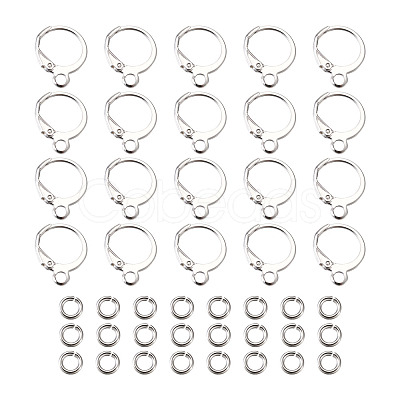 Pandahall Brass Huggie Hoop Earring Findings & Open Jump Rings KK-TA0007-84B-S-1