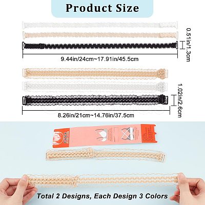 Gorgecraft 6 Pairs 6 Style Adjustable Bra Straps FIND-GF0003-55-1