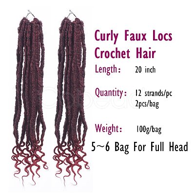 Curly Faux Locs Crochet Hair OHAR-G005-12A-1