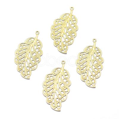 Brass Filigree Pendants KK-K184-12C-RS-1