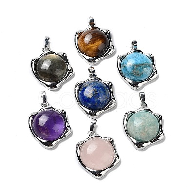 Natural Mixed Stone Pendants G-G069-01P-1