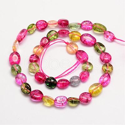 Dyed Natural Crackle Quartz Bead Strands G-L459-30-1