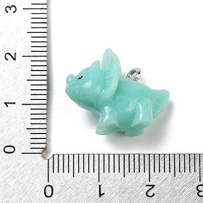 Opaque Resin Dinosaur Pendants RESI-Z028-02D-1