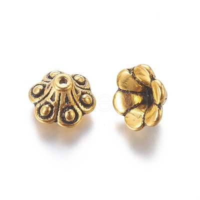 Tibetan Style Alloy Bell Filigree Bead Caps X-TIBE-A23845-AG-LF-1