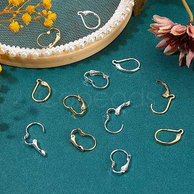 24Pcs 4 Styles Brass Leverback Earring Findings KK-SZ0001-49-1