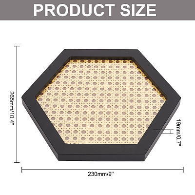 Hexagon Rattan Jewelry Plates AJEW-WH0258-735-1