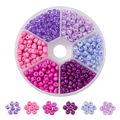 1440Pcs 6 Style Glass Seed Beads SEED-YW0001-50C-1