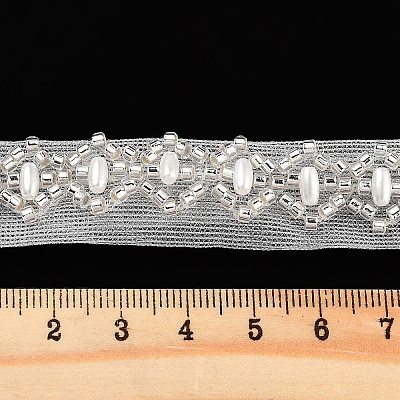 Polyester Flower Lace Trims OCOR-A007-16-1