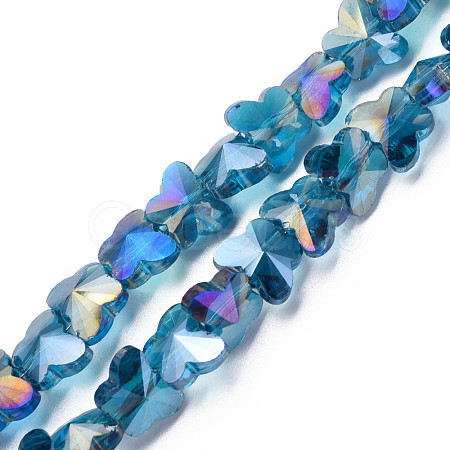 Electroplate Transparent Glass Beads Strands EGLA-N002-20A-C05-1