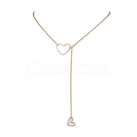 Brass Heart Pendant Necklaces NJEW-JN04838-1