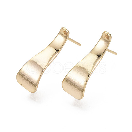 Brass Stud Earring Findings KK-N233-013-NF-1