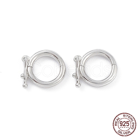 Rhodium Plated 925 Sterling Silver Twister Clasps STER-K173-26P-1