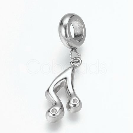 304 Stainless Steel European Dangle Charms OPDL-G006-37AS-1