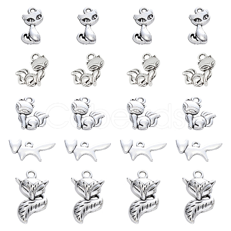 SUNNYCLUE 100Pcs 5 Style Tibetan Style Alloy Pendants PALLOY-SC0003-96-1