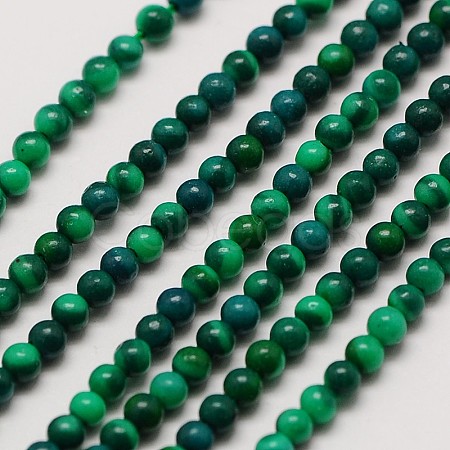 Synthetic Malachite Round Beads Strands G-A130-2mm-J02-1
