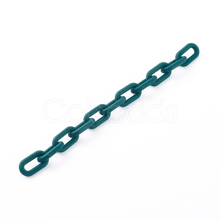Handmade Rubberized Style Acrylic Cable Chains AJEW-JB00868-03-1
