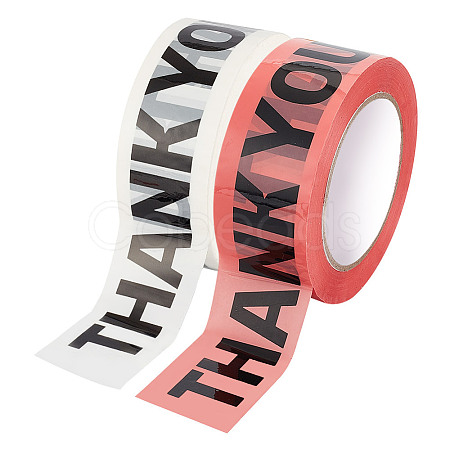 Fingerinspire 2 Rolls 2 Colors Valentine's Day Thank You Theme Decorative Paper Tapes AJEW-FG0005-03-1