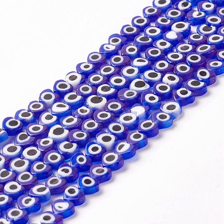 Handmade Evil Eye Lampwork Beads Strands LAMP-F023-A03-1