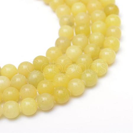 Round Dyed Natural Topaz Jade Bead Strands G-R345-6mm-10-1