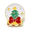 Christmas Theme Enamel Pins, Golden Alloy Brooches for Backpack Clothes, Tree, 30x24.5x1.5mm