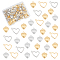 Unicraftale 120Pcs 4 Style 304 Stainless Steel Charms, Puffed Heart, Mixed Color, 10x8~14x0.7~1mm, Hole: 1~1.4mm, 30pcs/style