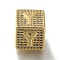 Brass Cubic Zirconia Beads, Letter Y, Square, Letter Y, 9.5x9.5x9.5mm, Hole: 6mm