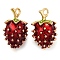 Alloy Enamel Pendants, Fruits Charms, Strawberry, 16x10x10.5mm, Hole: 1.6mm