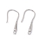 Rack Plating Brass Earring Hooks, with Horizontal Loops, Long-Lasting Plated, Cadmium Free & Lead Free, Platinum, 22.5x10x2mm, Hole: 1mm, 20 Gauge, Pin: 0.8mm