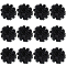 3D Chiffon Flower, Ornament Accessories, Black, 69~70x23~25mm