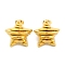 Ion Plating(IP) 304 Stainless Steel Stud Earrings, Star, Real 18K Gold Plated, 20.5x20.5mm