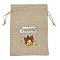 Christmas Printed Burlap Packing Pouches Drawstring Bags, Rectangle, Tan, Christmas Bell, 18x13x0.01cm