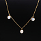 Stainless Steel Pendant Necklaces for Women, with Shell, Cable Chain Necklace, Real 18K Gold Plated, 16-1/2 inch(42cm)