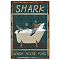 Vintage Metal Tin Sign, Iron Wall Decor for Bars, Restaurants, Cafes Pubs, Rectangle, Shark, 300x200x0.5mm