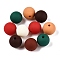 Rubberized Style Imitated Silicone Acrylic Beads, Round, Mixed Color, 13.5~14x13mm, Hole: 2mm