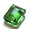 K9 Glass, Imitation Austrian Crystal Beads, Grade AAA, Faceted, Rectangle, Green, 6x8x4mm, Hole: 0.7~0.9mm