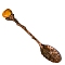 Alloy Coffee Tea Spoon, Natural Picture Jasper Heart Head Spoon, 130x20mm