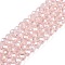 Electroplate Glass Beads Strands, AB Color Plated, Faceted, Rondelle, Pink, 4x3mm, Hole: 0.4mm, about 113~115pcs/strand, 16.14~16.34 inch(41~41.5cm)