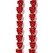 Handmade Lampwork Beads Strands, Raspberry, FireBrick, 12.5x12.5mm, Hole: 1.4mm, about 20pcs/strand, 9.84''(25cm)