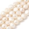 Natural Cultured Freshwater Pearl Beads Strands, Two Sides Polished, PapayaWhip, 8~9mm, Hole: 0.5mm, about 23pcs/strand, 6.89''(17.5cm)