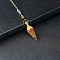 Resin Cone Dowsing Pendulums, Watermelon Stone Glass Chip inside and Metal Findings Charm, 380mm