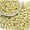 Opaque Colours Luster Glass Seed Beads, Donut, Light Khaki, 6.5x3mm, Hole: 1.8mm, about 1363pcs/pound