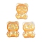 Natural Yellow Shell Cabochons, Bear, 12x10x3mm