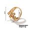 Minimalist Geometric Brass Micro Pave Cubic Zirconia Ring for Fashionable Style, Golden, Inner Diameter: 18mm