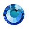 Preciosa&reg Crystal Hotfix Flatback Stones, Czech Crystal, Round(438 11 612 Chaton Rose VIVA 12 &reg), 00030 296 Bermuda Blue, SS6(1.9~2.1mm)