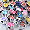 UV Plating Acrylic European Beads, with Enamel, Large Hole Beads, Mixed Color, Glove, Platinum, 13x10x8mm, Hole: 4mm